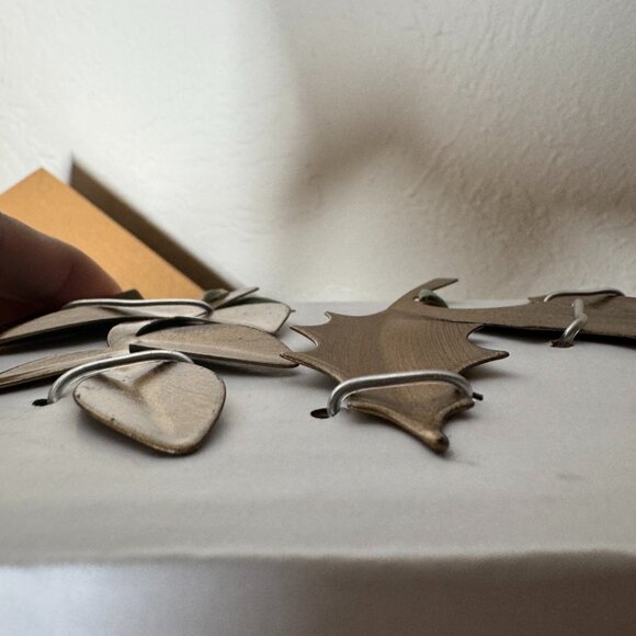 Hearth & Hand with Magnolia Antique Brass Leaf Christmas Tree Ornaments Set of 4 - Picture 3 of 3